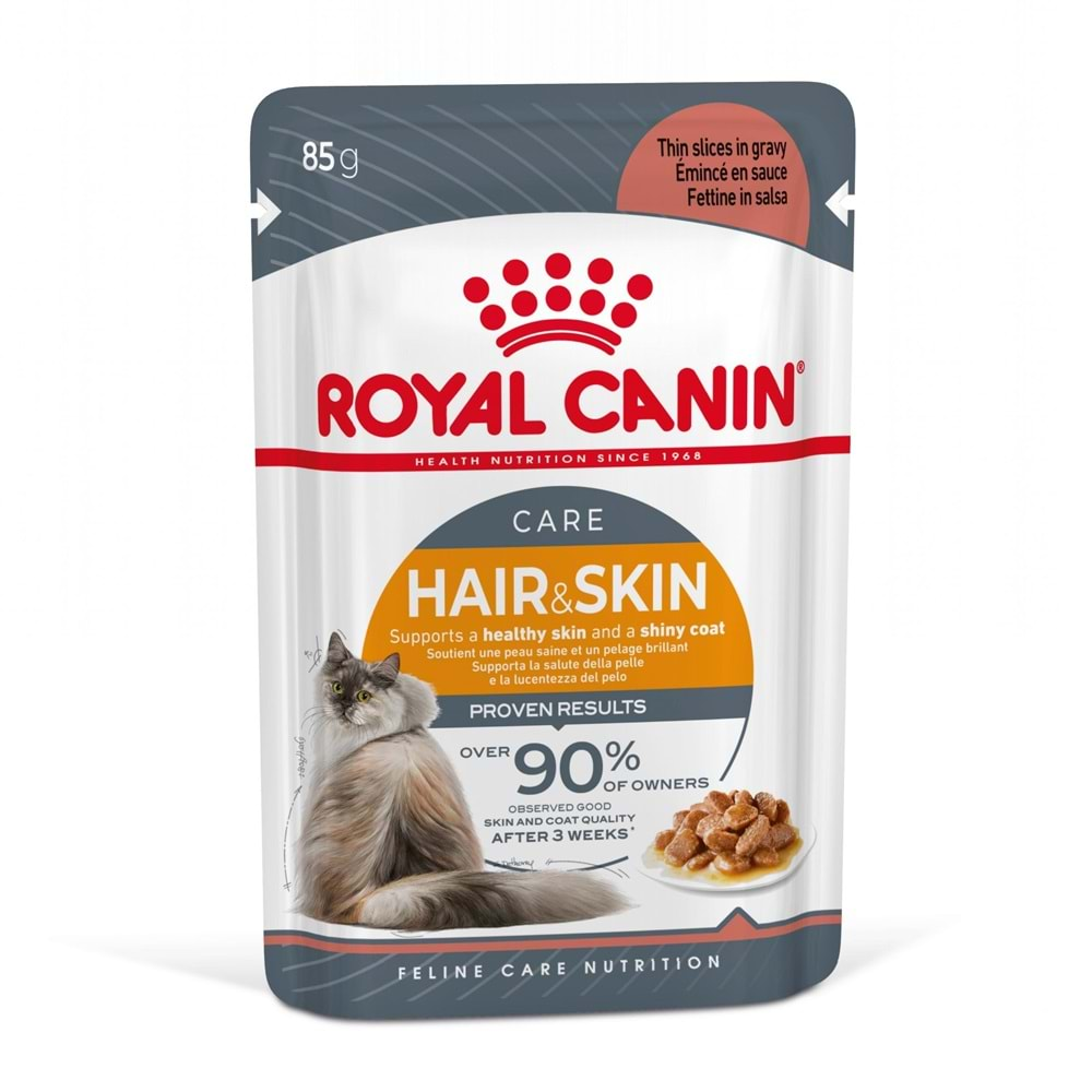 Royal Canin Pouch Gravy Hair Skin Hassas Tüylü Kedi Maması 85 Gr