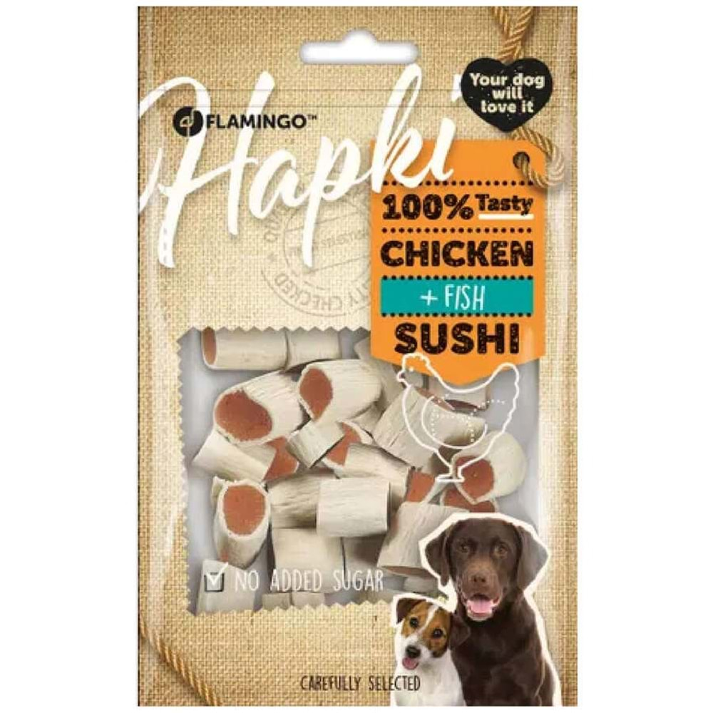 Flamingo Chicken Sushi Tavuk ve Balık Etli Glutensiz Köpek Ödülü 85 Gr