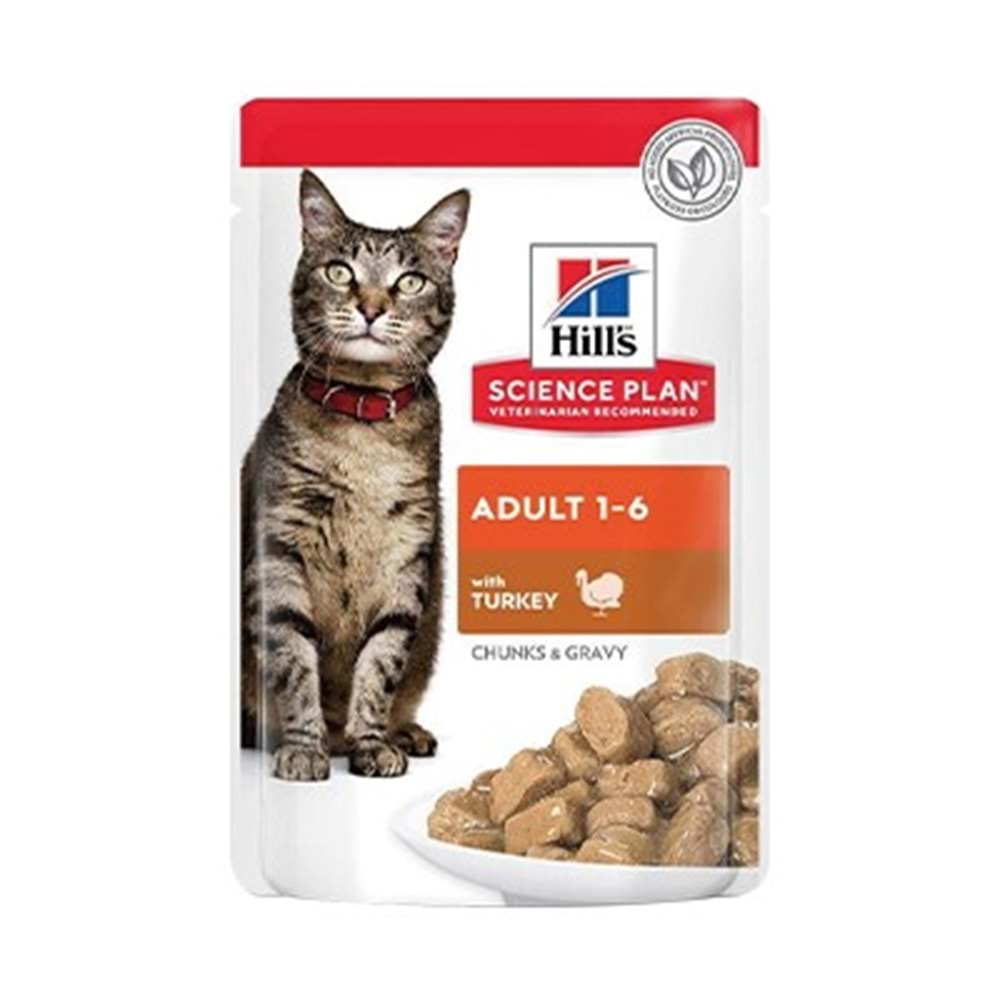 Hills Chunks in Gravy Hindili Yetişkin Kedi Yaş Maması 85 Gr