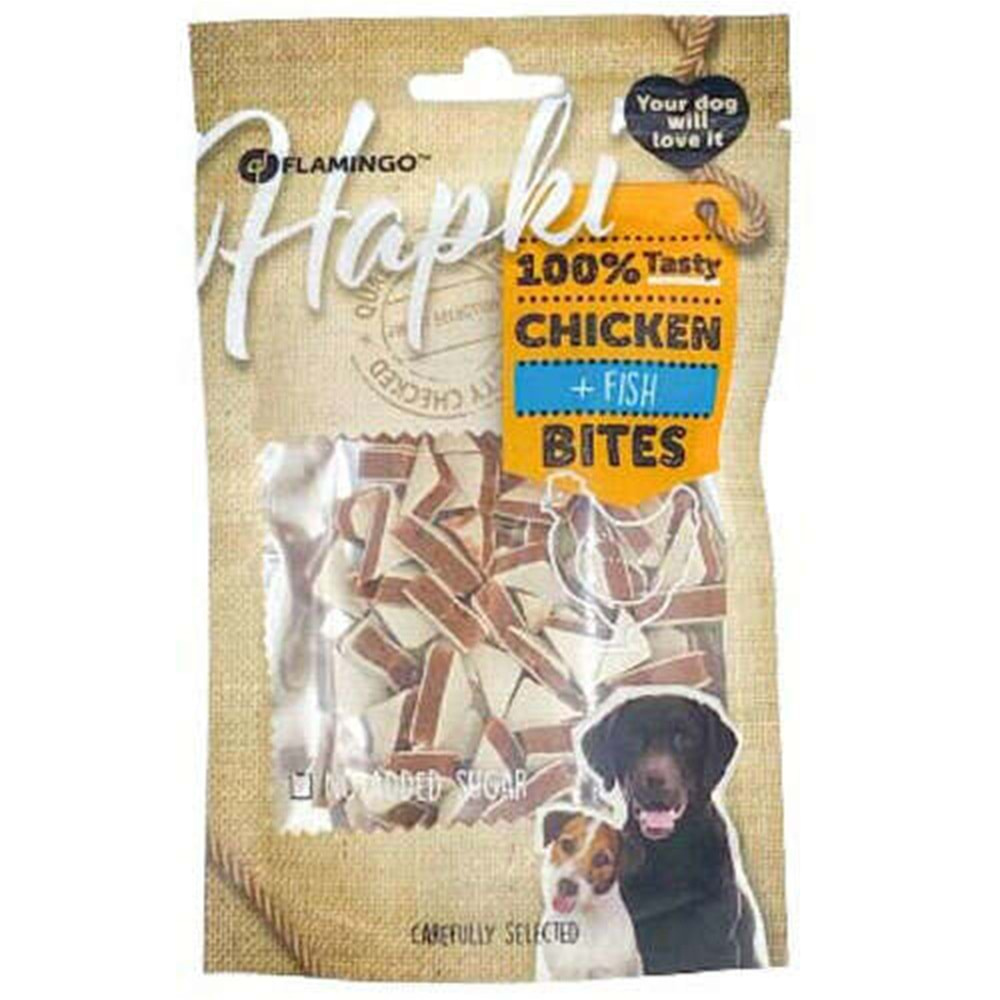 Flamingo Hapki Chicken Bites Tavuk ve Balık Etli Köpek Ödülü 85 Gr