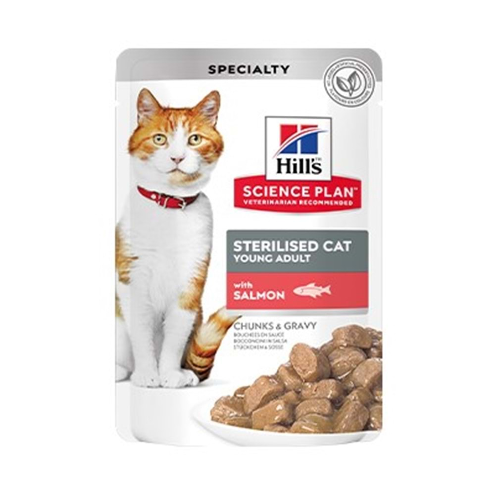 Hills Chunks in Gravy Somonlu Kısırlaştırılmış Kedi Yaş Maması 85 Gr