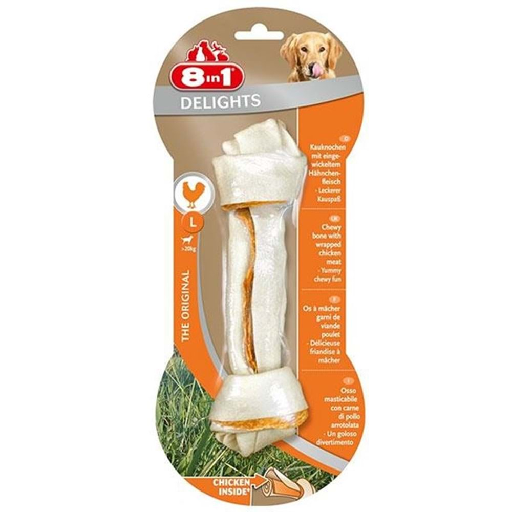 8in1 Delights Burgu Ağız Bakım Köpek Kemiği Large 85 Gr