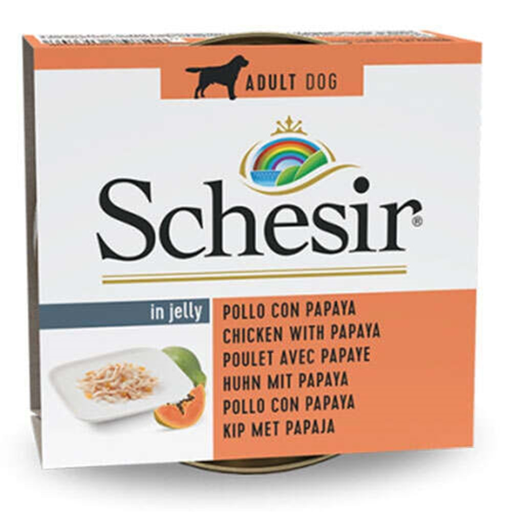 Schesir C370 Jelly Tavuk Ve Papayalı Köpek Konservesi 150 Gr