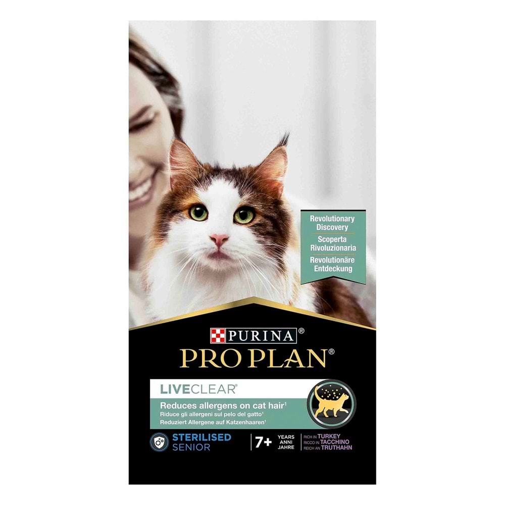 Pro Plan Live Clear Senior Sterilised Hindili Kısırlaştırılmış Yaşlı Kedi Maması 1,4 Kg