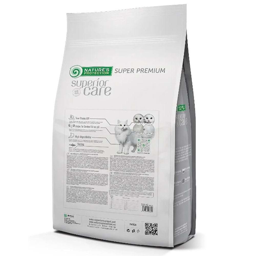 Nature's Protection Superior Care Beyaz Tüylü Kediler İçin Tahılsız Ringa Balıklı Kedi Maması 1,5kg