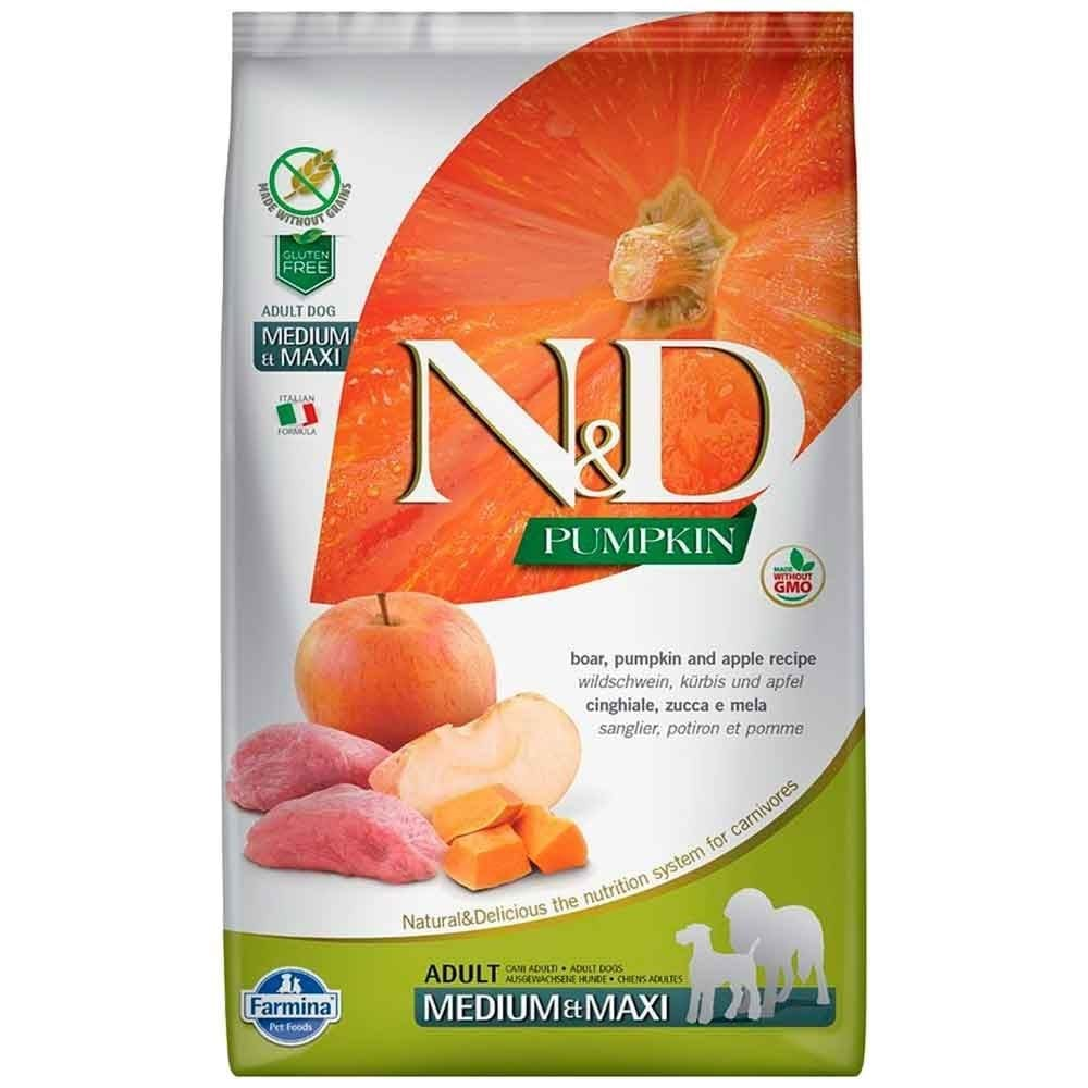 ND Dog Tahılsız Balkabaklı Y.Domuzlu Elma Adult Medium Maxi 12 Kg