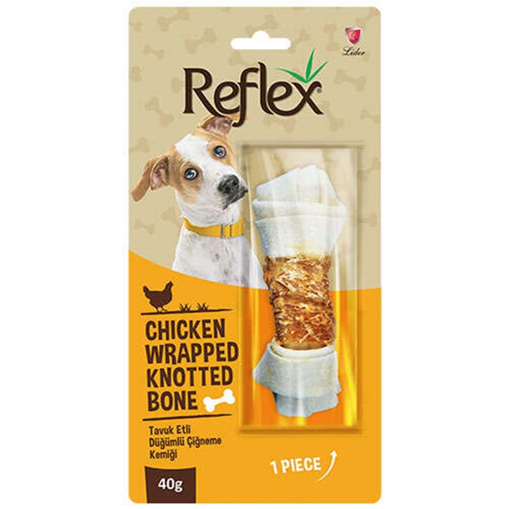 Reflex Tavuk Etli Düğümlü Çiğneme Burgu Kemiği 40 Gr