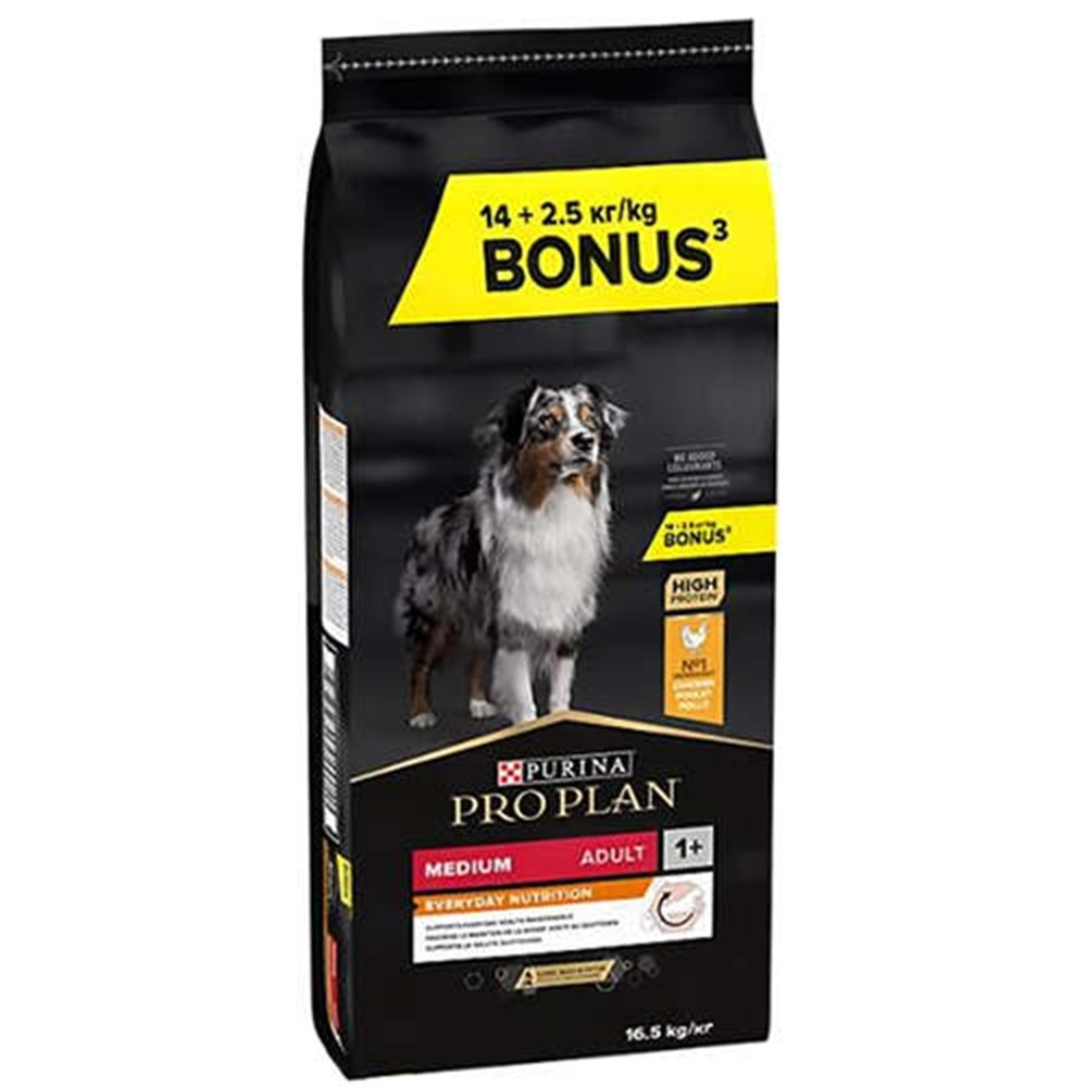 Pro Plan Medium Adult Tavuklu Yetişkin Köpek Maması 14+2,5 Kg