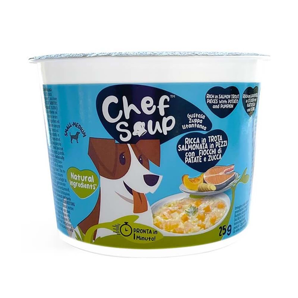 Chef Soup Somon Patates Bal Kabaklı Küçük ve Orta Irk Köpekler İçin Hazır Çorba 25gr