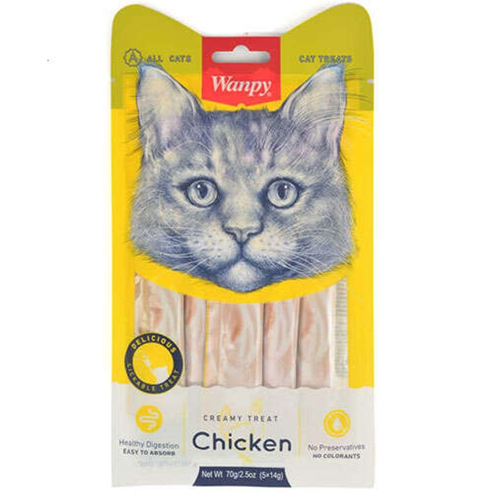 Wanpy Tavuk Etli Likit Creamy Kedi Ödülü 5 x 14 Gr