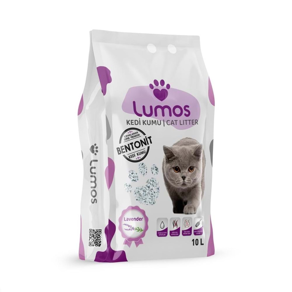 Lumos Bentonit Kedi Kumu Lavantalı 10 LT