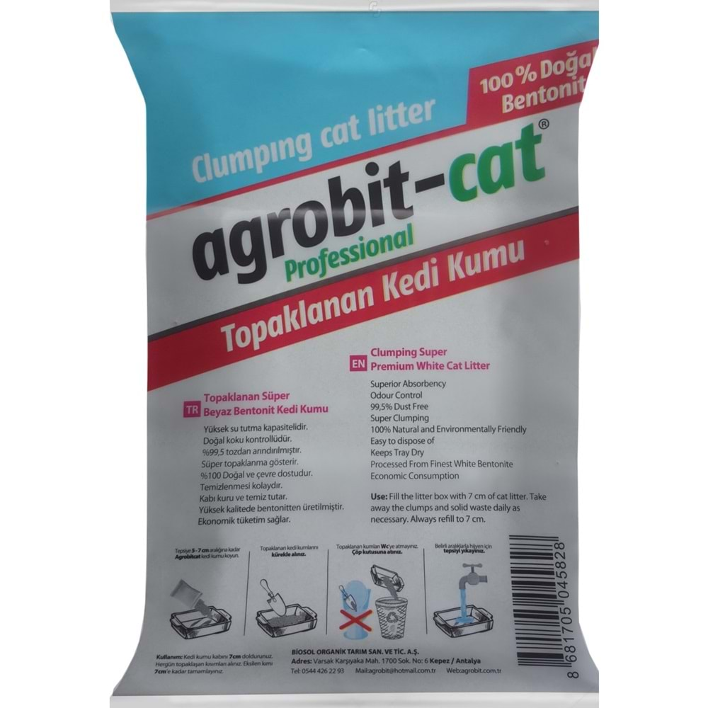 Agrobit Cat Marsilya Sabunlu Kedi Kumu Doğal Bentonit İnce Taneli 10 Lt