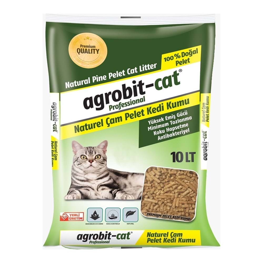 Agrobit Cat Naturel Çam Peleti Kedi Kumu 10 Lt