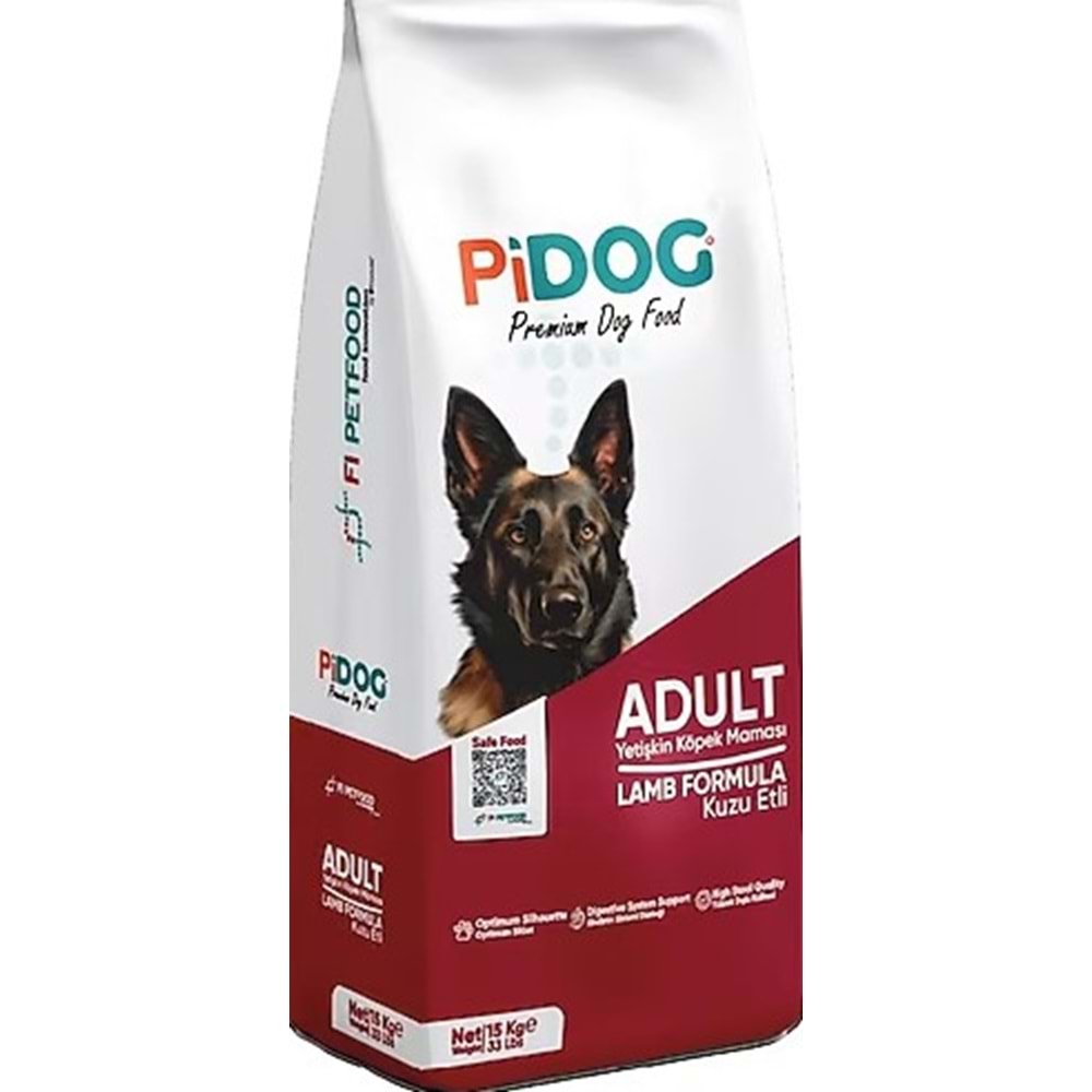 Pidog Kuzu Etli 15 kg Yetişkin Köpek Maması
