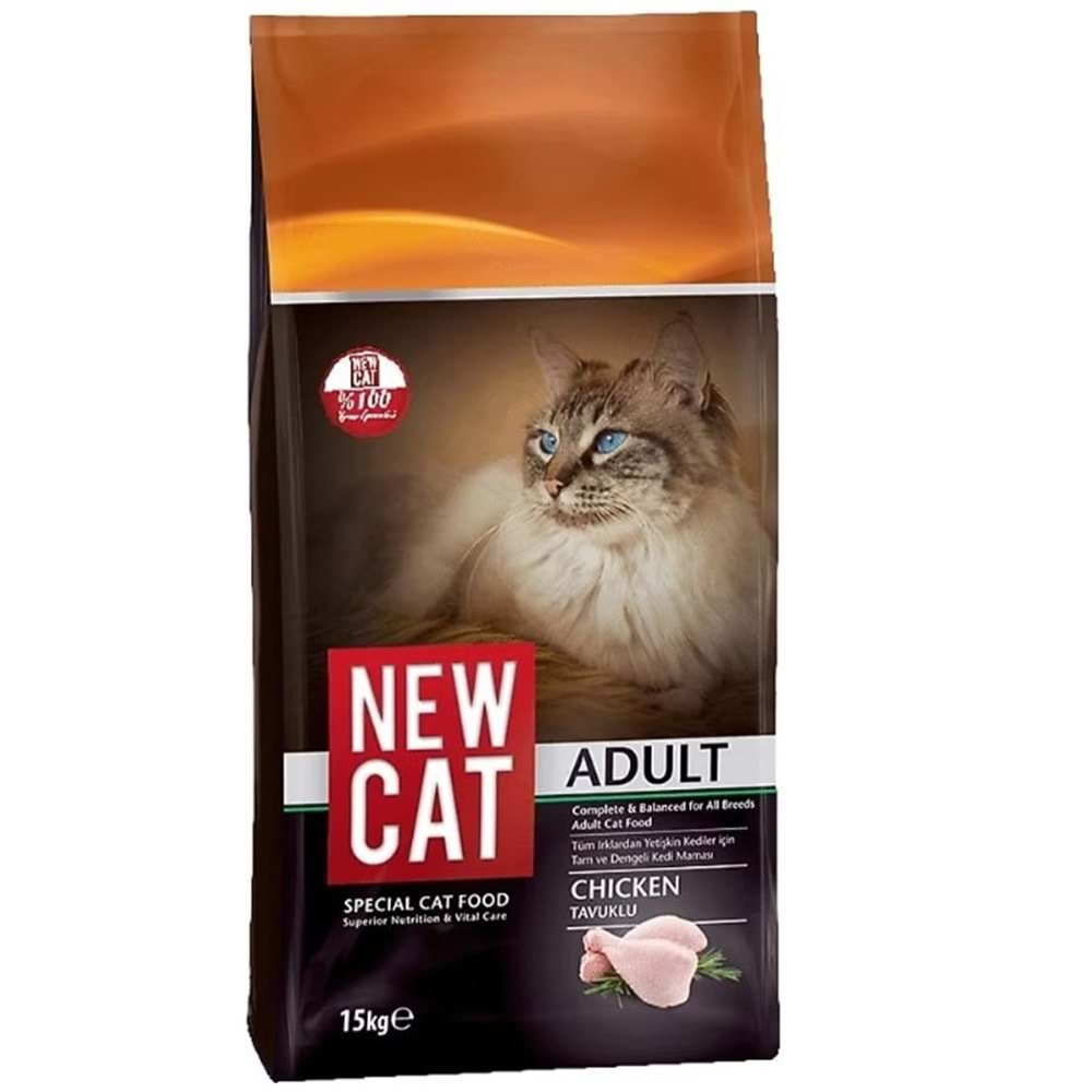 NEW CAT TAVUKLU YETİŞKİN KEDİ MAMASI 15KG