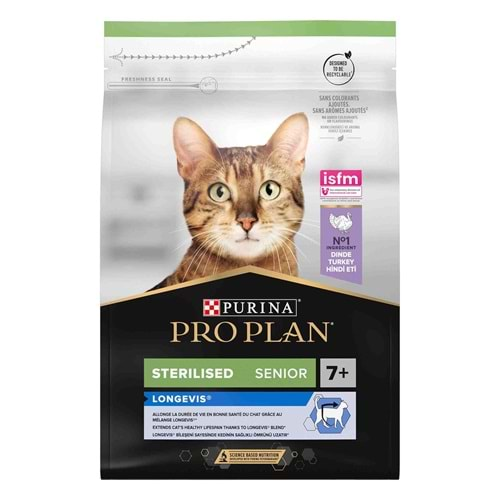 Pro Plan 7+ Kısırlaştırılmış Hindili Yaşlı Kedi Maması 3 Kg