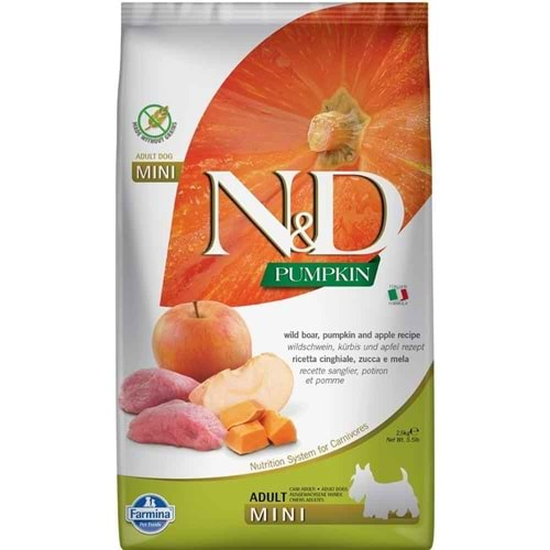 ND Dog Tahılsız Balkabaklı Y.Domuz-Elma Adult Mini 2,5 Kg