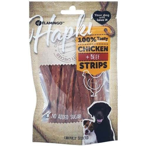 Flamingo Chicken Marbled Strips Tavuk ve Biftekli Köpek Ödül Şeritleri 85 Gr