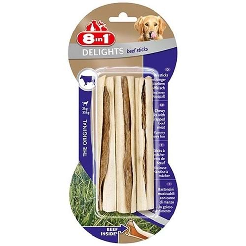 8in1 Delights Köpekler İçin Biftekli Ağız Bakım Çubuğu 3'lü 75 Gr