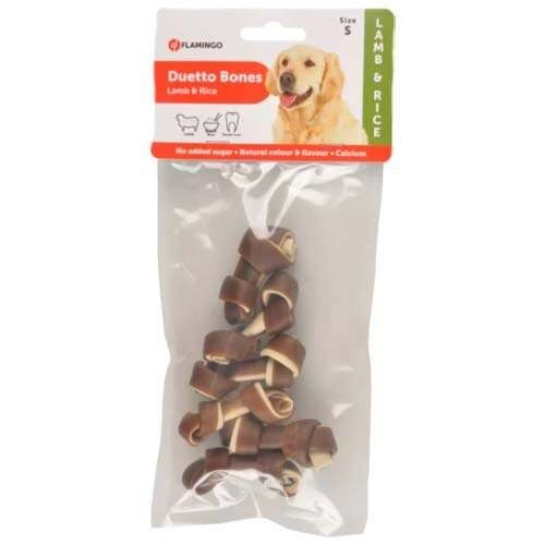 Flamingo Duetto Bones Kuzu ve Pirinçli Kemik Köpek Ödülü 90 Gr (Small)