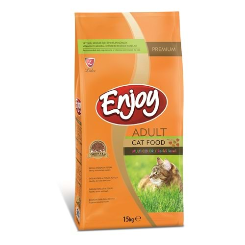 Enjoy Multi Color Tavuk Etli Renkli Yetişkin Kedi Maması 15 Kg