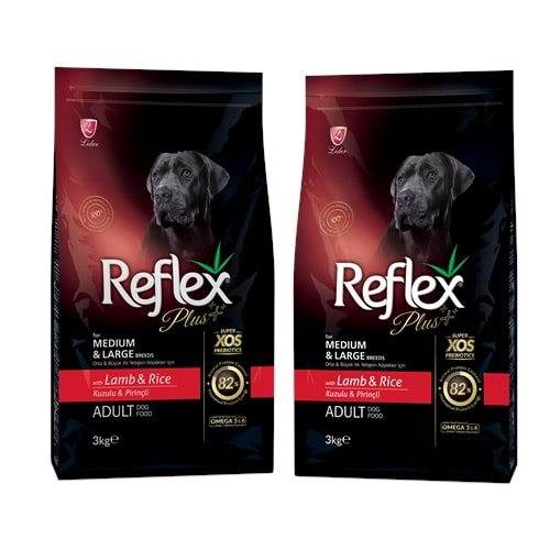 Reflex Plus Kuzulu Orta ve Büyük Irk Köpek Maması 3 Kg