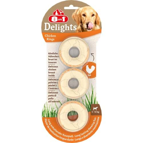 8in1 Delights Bones Köpek Ağız Bakım Kemiği Halka 3 Adet 119 Gr