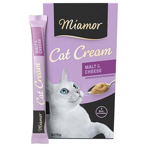 Miamor Cream Malt Mayası ve Peynirli Ek Besin ve Kedi Ödülü 6 x 15 Gr