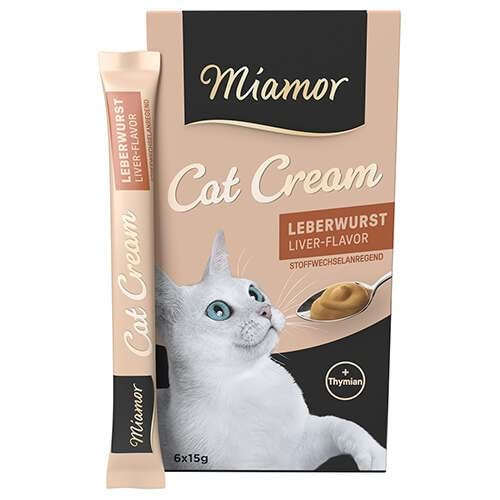 Miamor Cream Ciğerli Tamamlayıcı Ek Besin ve Kedi Ödülü 6 x 15 Gr