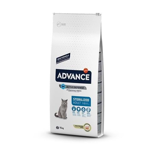 Advance Sterilized Kısırlaştırılmış Hindili Kedi Maması 15 Kg