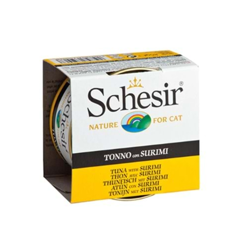 Schesir C136 Ton Balıklı ve Yengeç Etli Jöleli Kedi Konservesi 85 Gr