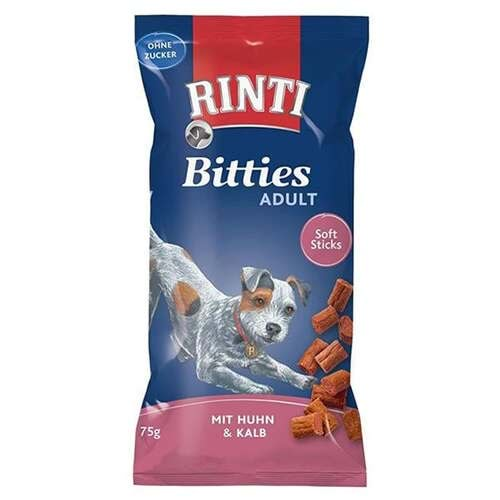 Rinti Bitties Yetişkin Köpek Ödülü Tavuk-Dana 75 Gr