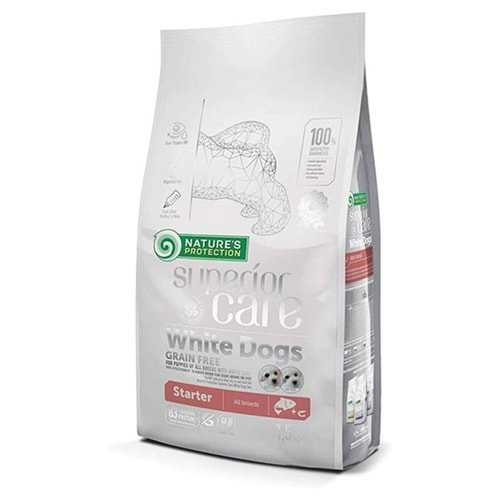 Natures Protection Puppy White Dogs Starter Somonlu Tahılsız Beyaz Yavru Köpek Maması 1.5 Kg