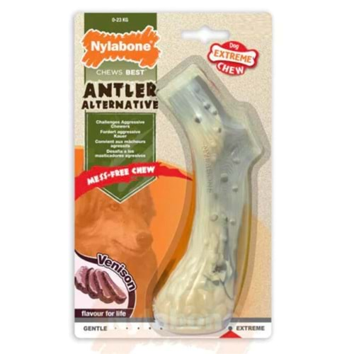 Nylabone Extreme Geyik Eti Aromalı Boynuz Çiğneme Kemiği Large