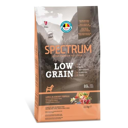 Spectrum Low Grain Small Mini Kuzu Etli ve Yaban Mersini Küçük Irk Köpek Maması 2,5 Kg