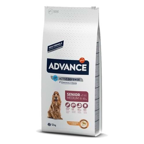 Advance Tavuklu ve Pirinçli Orta Irk Yaşlı Köpek Maması 12kg