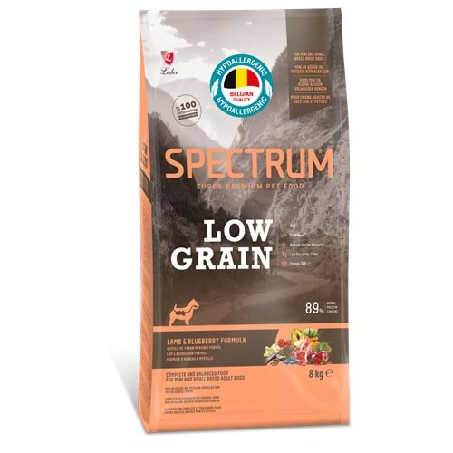 Spectrum Low Grain Small Mini Kuzu ve Yaban Mersini Küçük Irk Köpek Maması 8+1 Kg