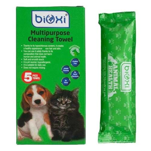 Bioxi Çok Amaçlı Temizlik Havlusu Kedi Köpek 5 Adet