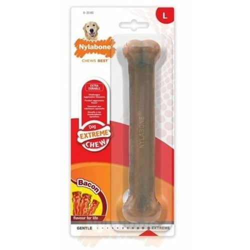 Nylabone Bacon Aromalı Kauçuk Sert Köpek Oyuncağı 20 cm (L)