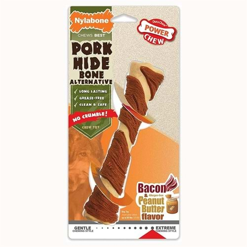 Nylabone Domuz Pastırması ve Fıstık Ezmesi Aromalı Köpek Çiğneme Çubuğu L