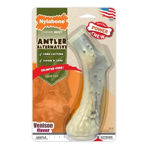 Nylabone Geyik Eti Aromalı Kauçuk Sert Boynuz Köpek Oyuncağı 14 cm (M)