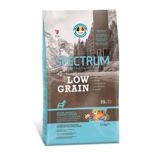 Spectrum Low Grain Small Puppy Somon Hamsi ve Yaban M. Yavru Küçük Irk Köpek Maması 2,5 Kg