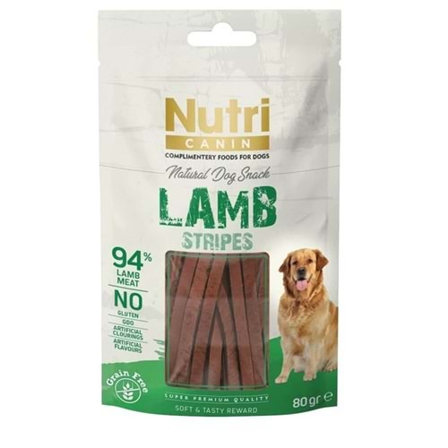 Nutri Canin Lamb Stripes Tahılsız Kuzulu Köpek Ödülü 80 Gr