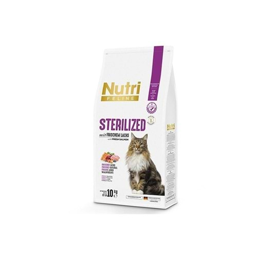 Nutri Feline Somonlu Tahılsız Kısırlaştırılmış Kedi Maması 10 Kg