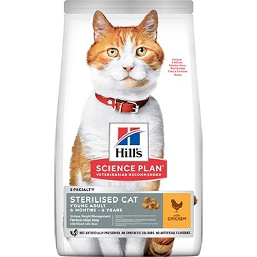 Hills Sterilised Kısırlaştırılmış Tavuklu Kedi Maması 8 + 2 Kg