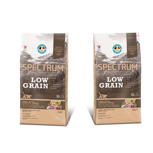 Spectrum Low Grain Hindi Ördek ve Kızılcıklı Yetişkin Kedi Maması 2 Kg