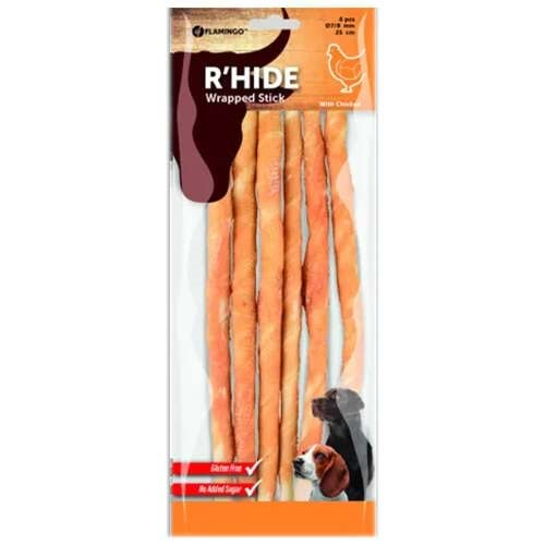 Flamingo R'Hide Wrapped Stick Sığır Derili ve Tavuklu 25 Cm - 6 Lı Paket