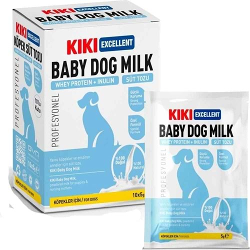 KIKI Excellent Köpek Süt Tozu Saşe Whey Protein + Inulin 5gr X10 ADET