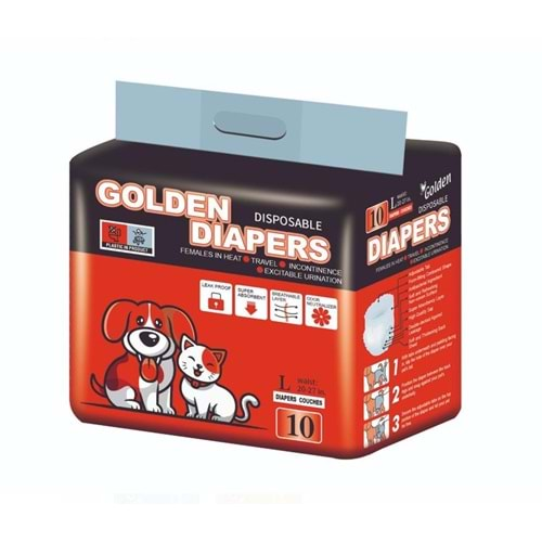 Golden Diapers Köpek Bezi L Beden 10 Lu