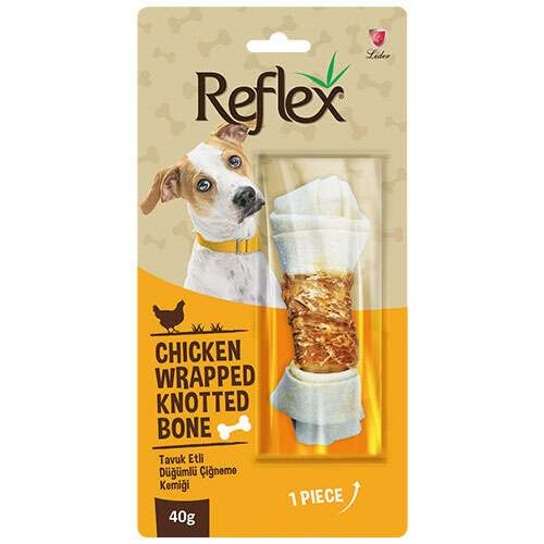 Reflex Tavuk Etli Düğümlü Çiğneme Burgu Kemiği 40 Gr